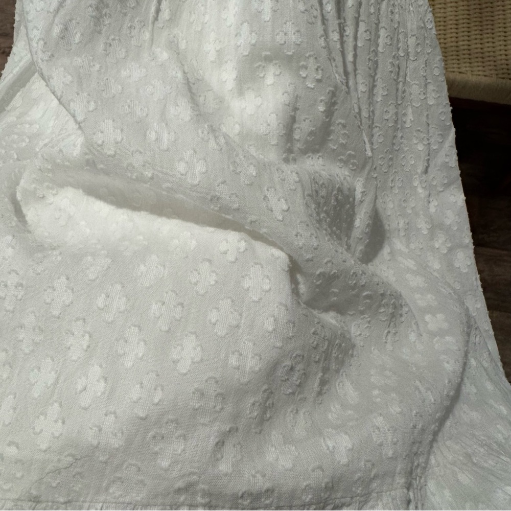 Madewell Tie-Back Flutter-Sleeve Tiered Midi Dress White NQ594 Size 0 - Picture 6 of 10